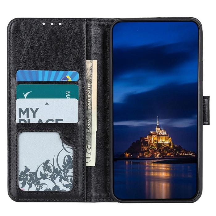 Bild 3, Samsung Galaxy S23 Plus Fodral Crazy Horse Läder Svart