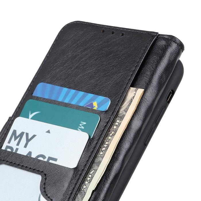 Bild 4, Samsung Galaxy S23 Plus Fodral Crazy Horse Läder Svart