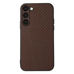 Samsung Galaxy S23 Plus Skal Kolfiber Textur Brun