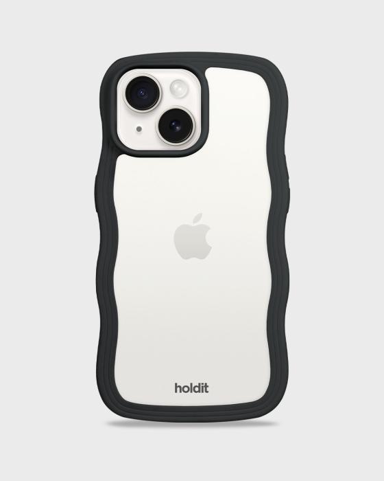 Bild 1, holdit iPhone 15 / 14 / 13 Skal Wavy Svart/Transpa