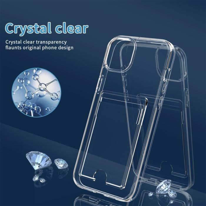 Bild 6, iPhone 15 Plus Skal Hybrid Med Kortfack Transparent