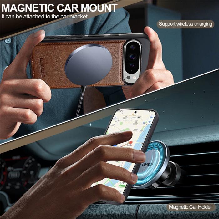 Bild 3, LC.IMEEKE Google Pixel 10/10 Pro / 9/9 Pro Skal MagSafe Läder