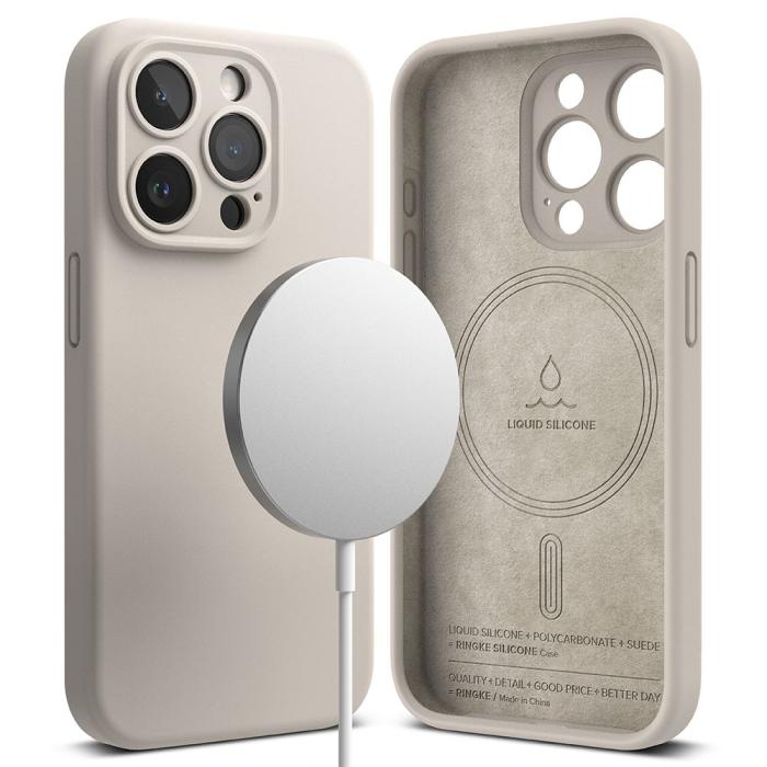 Bild 2, Ringke iPhone 15 Pro Skal MagSafe Silikon Stone