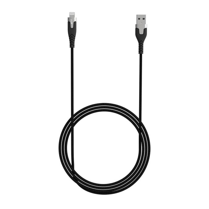 Bild 3, GEAR Laddkabel PRO MFi USB-A - Lightning 1.5m Kevlarkabel Svart