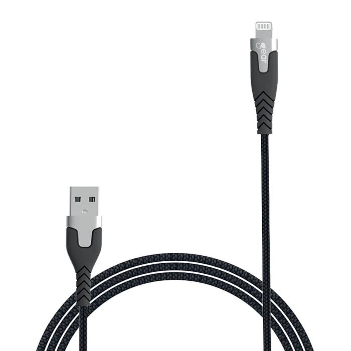 Bild 4, GEAR Laddkabel PRO MFi USB-A - Lightning 1.5m Kevlarkabel Svart
