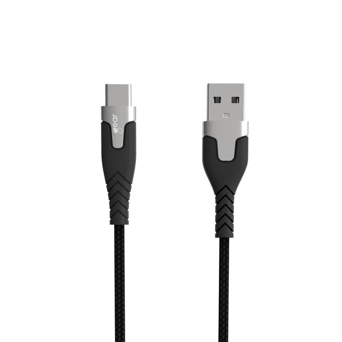 Bild 1, GEAR Laddkabel PRO USB-A - USB-C 1.5m Kevlarkabel Svart