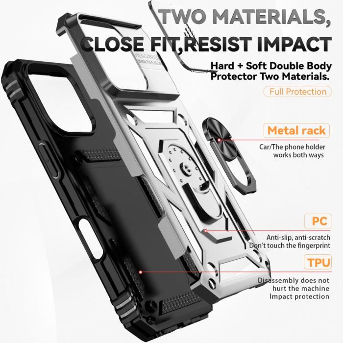 Bild 5, iPhone 16 Pro Max Skal CamShield Ring Hybrid Silver