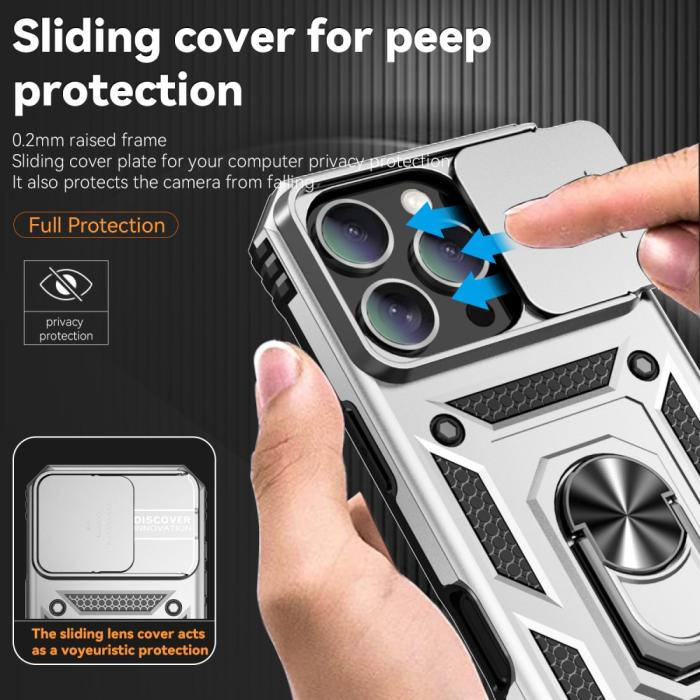 Bild 6, iPhone 16 Pro Max Skal CamShield Ring Hybrid Silver