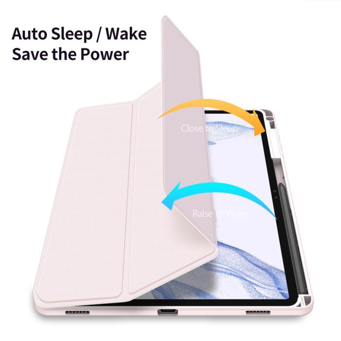 Bild 2, DUX DUCIS Galaxy Tab S9 Plus Fodral TOBY Tri-Fold Rosa