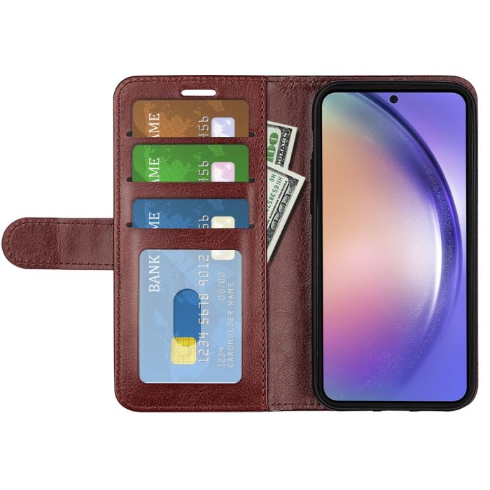 Bild 2, Samsung Galaxy A55 5G Fodral Crazy Horse Läder Brun