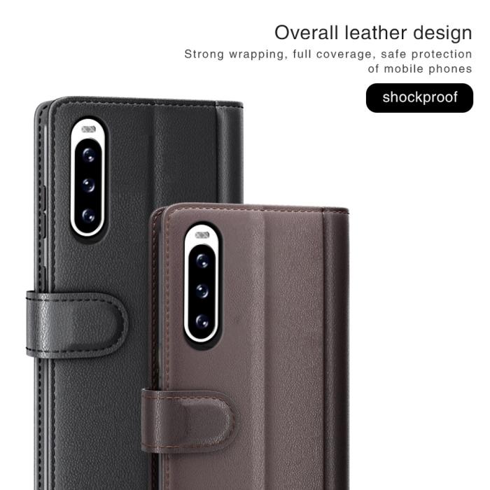 Bild 4, Sony Xperia 10 V Fodral Premium Split Läder Brun