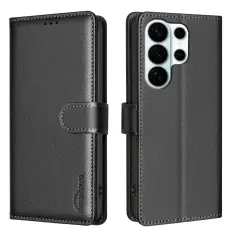 BINFEN Samsung Galaxy S26 Ultra Fodral RFID L&auml;der Svart