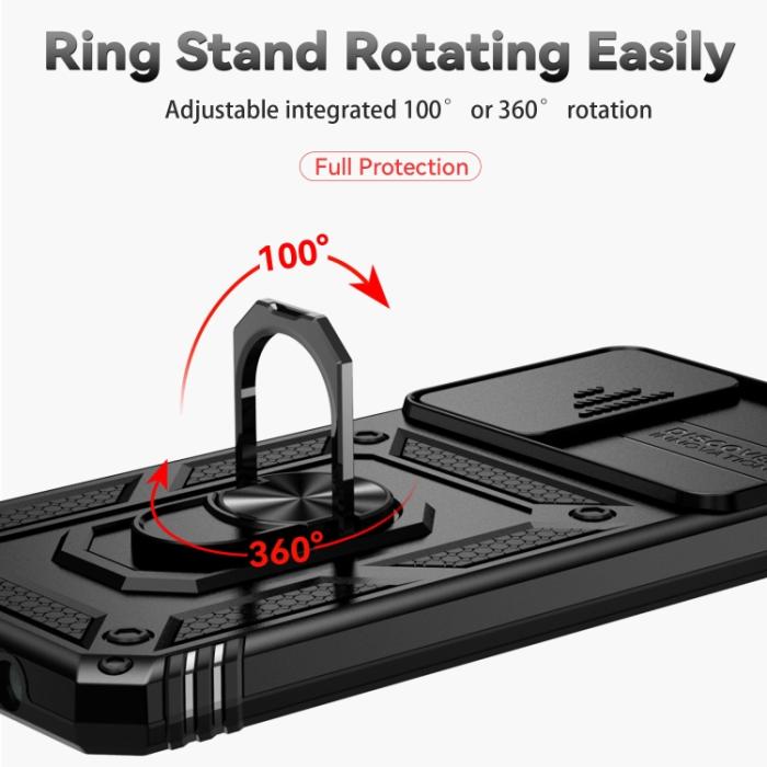 Bild 4, Motorola Moto G52/G82 Skal CamShield Ring Armor Svart
