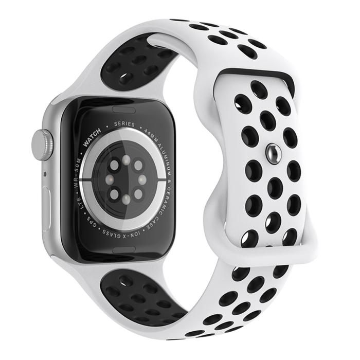 Bild 1, Sportarmband Dual-Color Apple Watch 41/40/38 mm (S/M) Vit/Svart