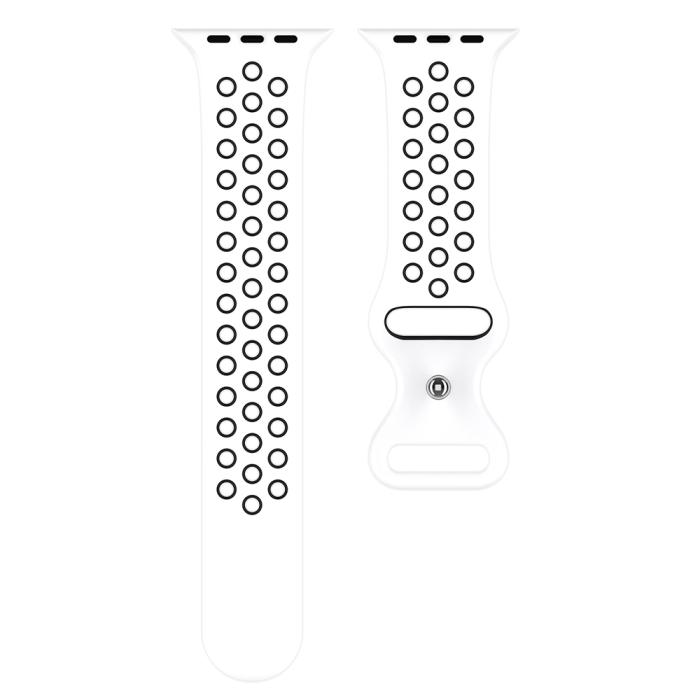 Bild 3, Sportarmband Dual-Color Apple Watch 41/40/38 mm (S/M) Vit/Svart
