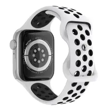 Sportarmband Dual-Color Apple Watch 42/41/40/38 mm (S/M) Vit/Svart