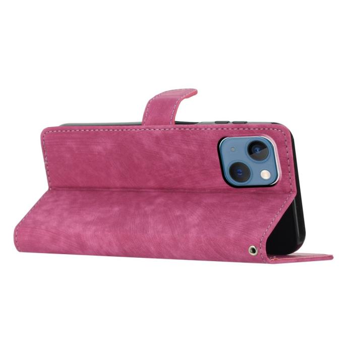 Bild 2, iPhone 15 Plus Fodral Skin Touch Läder Rosa