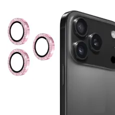 ENKAY Phone 17 Pro Max / 17 Pro Linsskydd Glitter Rosa