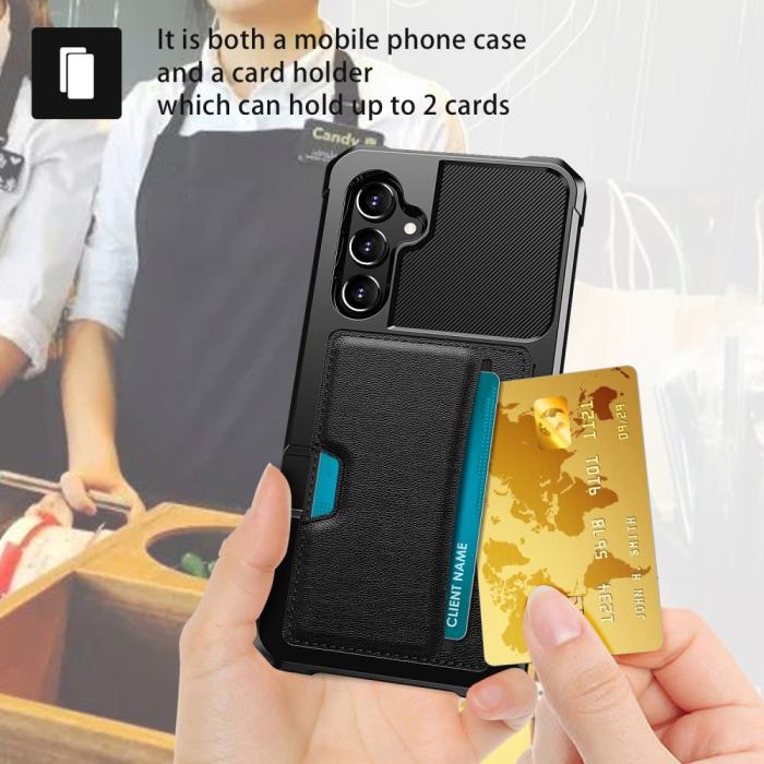 Bild 5, Samsung Galaxy S25 Skal Med Kortfack Läder Svart