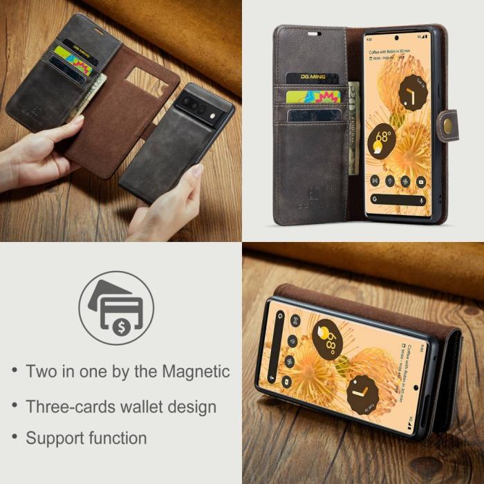 Bild 6, DG.MING Google Pixel 7 Pro 2in1 Magnet Fodral / Skal Grå