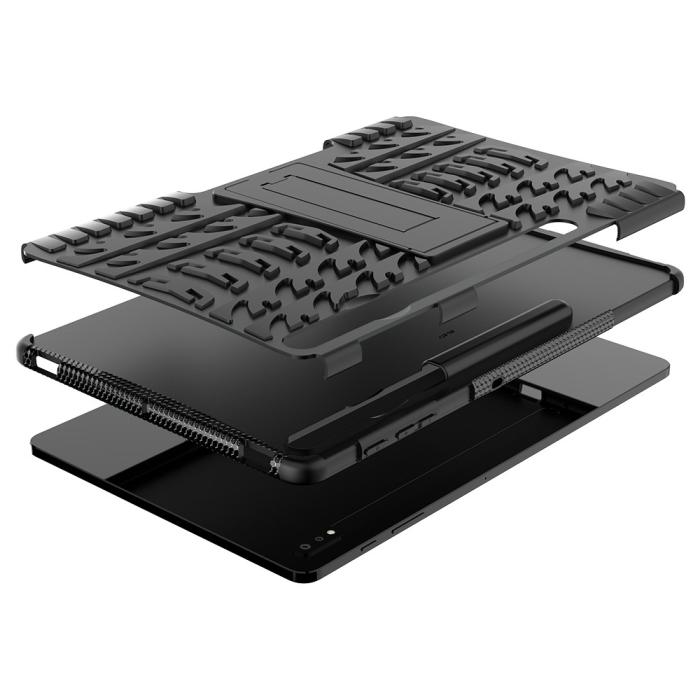 Bild 2, Samsung Galaxy Tab S7 Plus / Tab S8 Plus Skal Rugged Kickstand Armor Svart