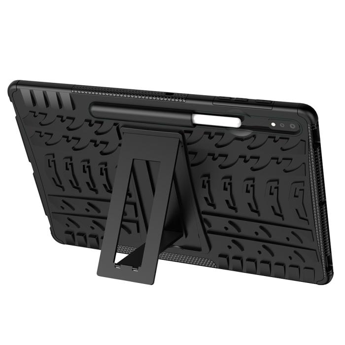 Bild 4, Samsung Galaxy Tab S7 Plus / Tab S8 Plus Skal Rugged Kickstand Armor Svart
