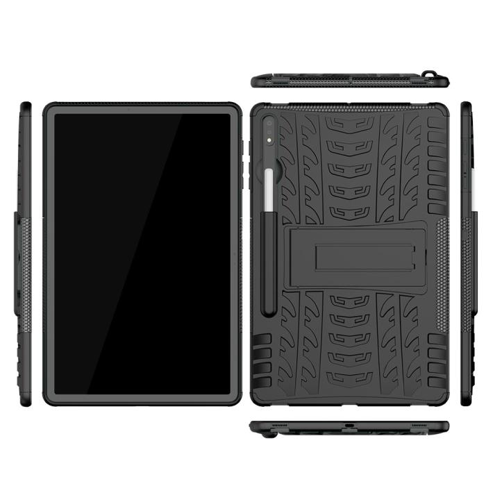 Bild 6, Samsung Galaxy Tab S7 Plus / Tab S8 Plus Skal Rugged Kickstand Armor Svart