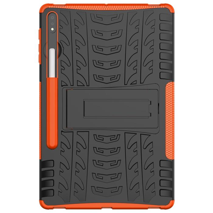 Bild 4, Samsung Galaxy Tab S7 Plus / Tab S8 Plus Skal Rugged Kickstand Armor Orange