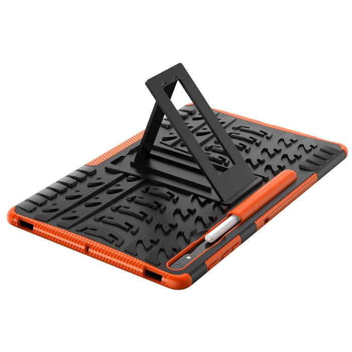 Bild 6, Samsung Galaxy Tab S7 Plus / Tab S8 Plus Skal Rugged Kickstand Armor Orange