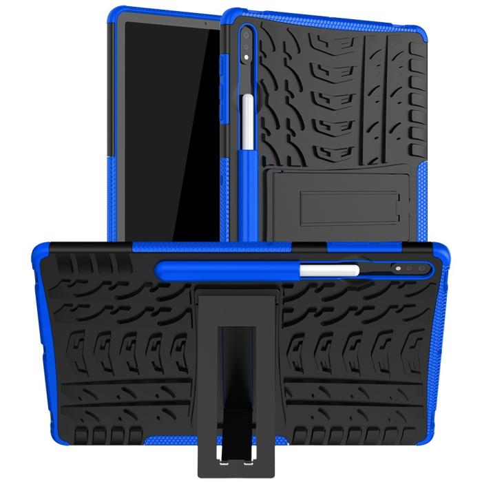 Bild 1, Samsung Galaxy Tab S7 Plus / Tab S8 Plus Skal Rugged Kickstand Armor Blå