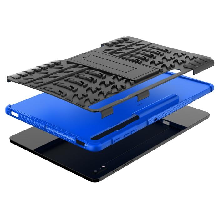 Bild 3, Samsung Galaxy Tab S7 Plus / Tab S8 Plus Skal Rugged Kickstand Armor Blå