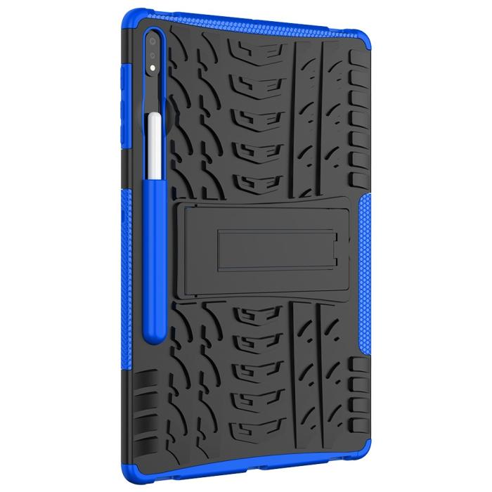 Bild 4, Samsung Galaxy Tab S7 Plus / Tab S8 Plus Skal Rugged Kickstand Armor Blå