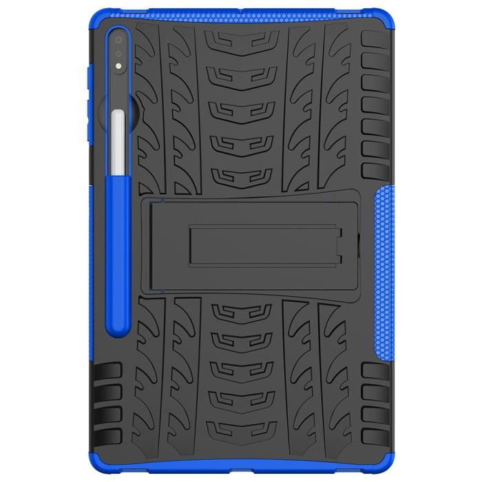 Bild 5, Samsung Galaxy Tab S7 Plus / Tab S8 Plus Skal Rugged Kickstand Armor Blå