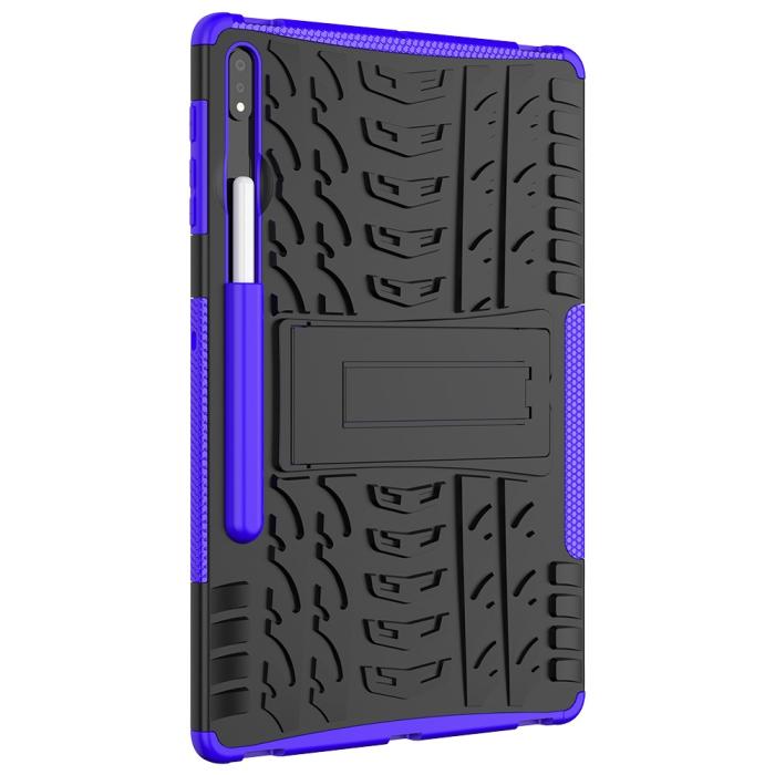 Bild 4, Samsung Galaxy Tab S7 Plus / Tab S8 Plus Skal Rugged Kickstand Armor Lila