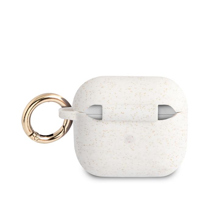 Bild 2, Guess AirPods 3 Skal Silikon Glitter Med Ring Vit