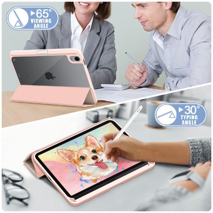 Bild 4, iPad Mini 2024/2021 Fodral Tri-Fold Hybrid Pennhållare Ljus Rosa