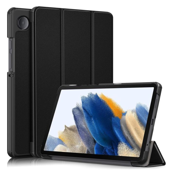 Bild 1, Samsung Galaxy Tab A9 Fodral Tri-Fold PU Läder Svart