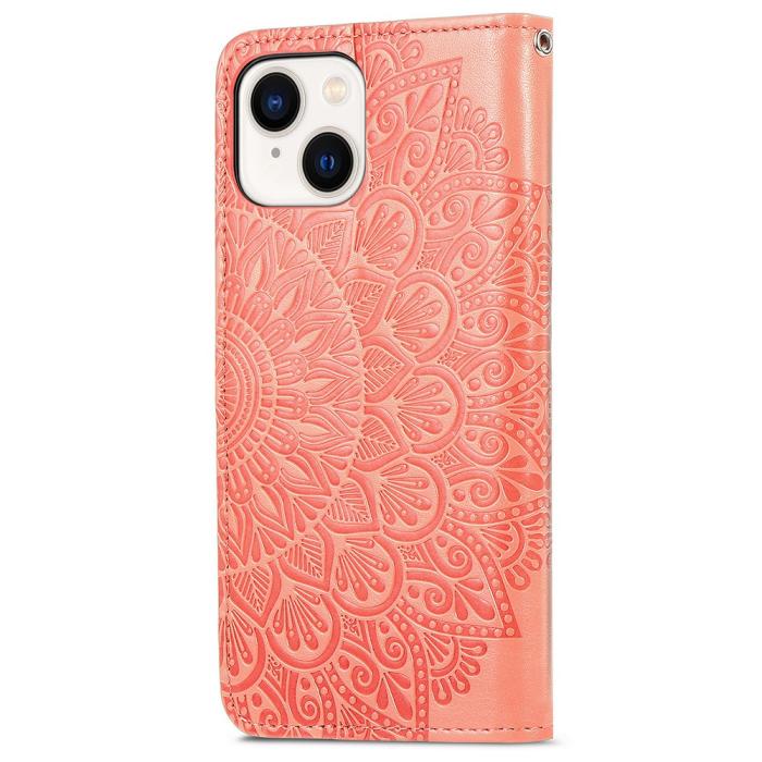 Bild 5, iPhone 15 Plus Fodral Läder Med Tryck Orange