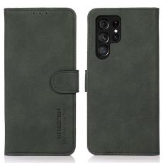 KHAZNEH Samsung Galaxy S25 Ultra Fodral Retro L&auml;der Gr&ouml;n