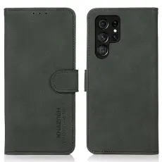 KHAZNEH Samsung Galaxy S25 Ultra Fodral Retro L&auml;der Gr&ouml;n