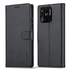 LC.IMEEKE Xiaomi Redmi 10C Fodral L&auml;der Svart