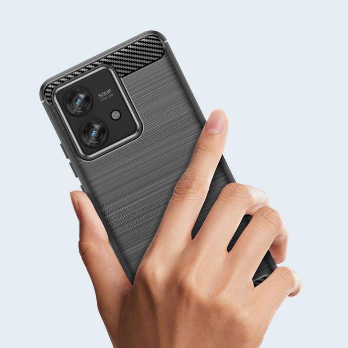 Bild 3, Tech-Protect Motorola Edge 40 Neo Skal Borstad Stål Textur Svart
