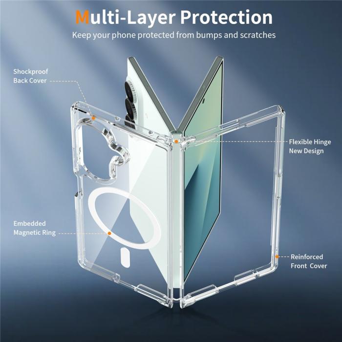 Bild 3, Samsung Galaxy Z Fold 8 Ultra Skal MagSafe TPU Transparent