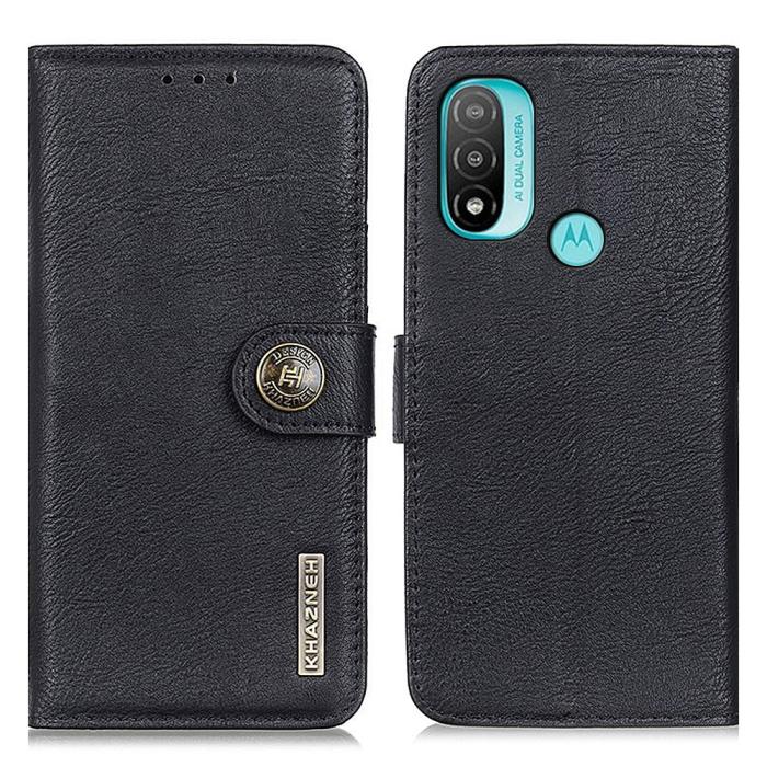 Bild 1, KHAZNEH Motorola Moto E20 / E40 Fodral Läder Svart