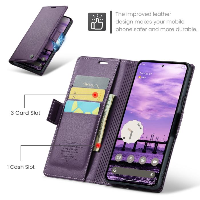 Bild 2, CASEME Google Pixel 10a Fodral RFID Läder Lila