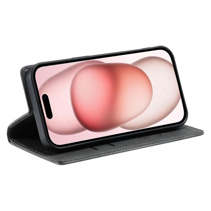 Bild 3, iPhone 16 Pro Max Fodral Mandala Flip Läder Grå