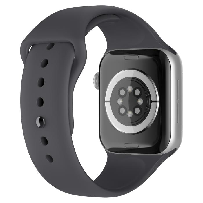 Bild 1, Apple Watch 42/44/45/49 mm Silikon Armband (M/L) Mörk Grå