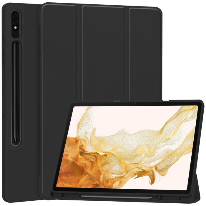 Bild 1, Samsung Galaxy Tab S9 Plus Fodral Tri-Fold Pennhållare Svart