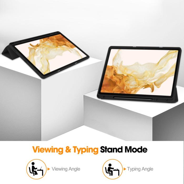 Bild 3, Samsung Galaxy Tab S9 Plus Fodral Tri-Fold Pennhållare Svart