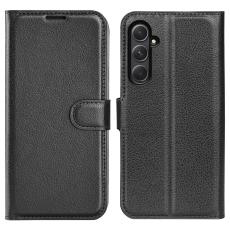 Samsung Galaxy A55 5G Fodral Litchi Läder Svart